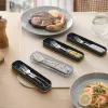 Multi-color portable tableware set, stainless steel lightweight travel storage box details Picture